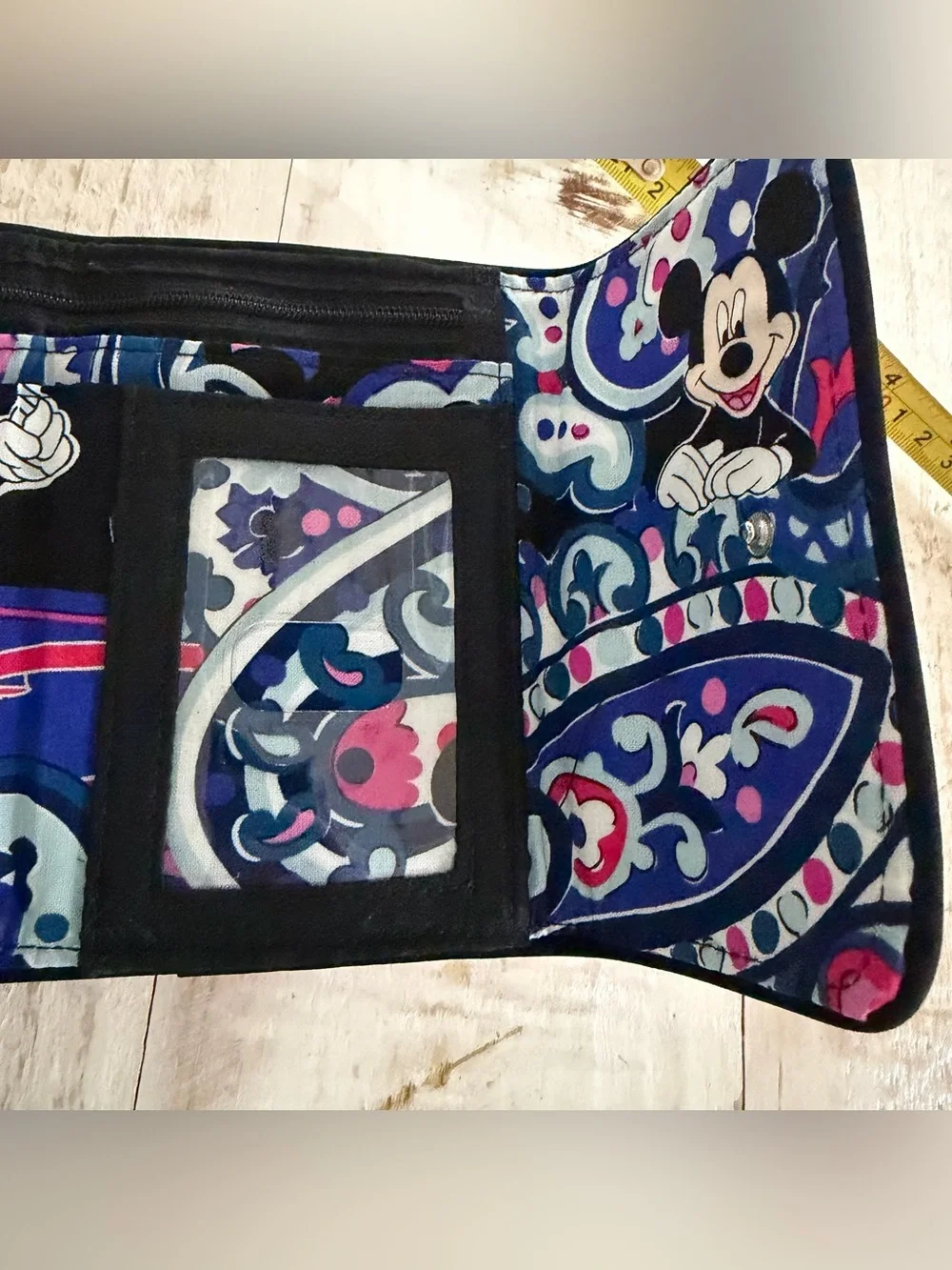 Vera Bradley Disney Mickey Whimsical Balloons Riley Compact Wallet Hot Pink